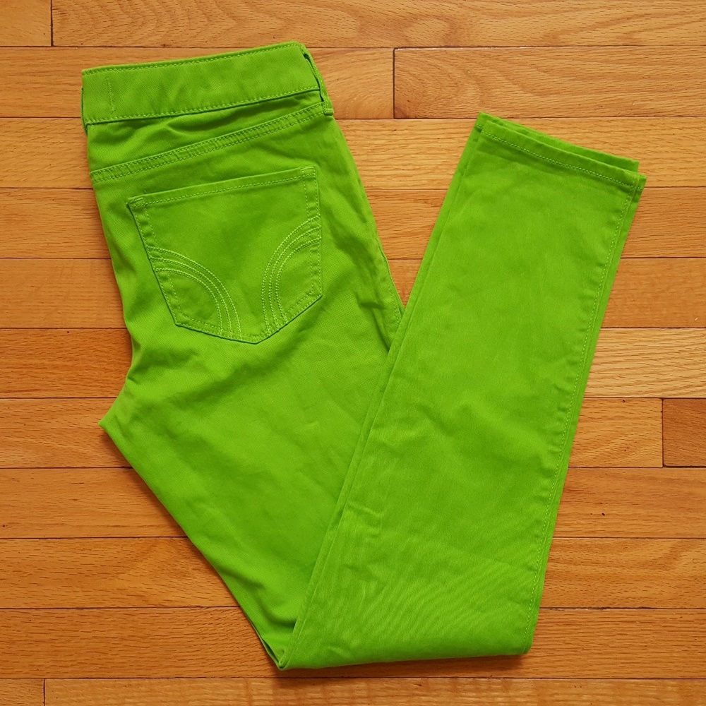 Hollister Green Straight Leg Jeans Junior Size 7